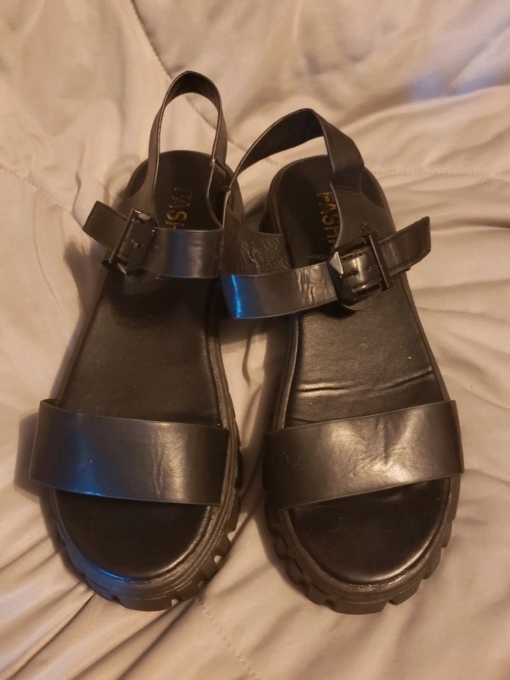 Black Women's Chunky Strap Sandals